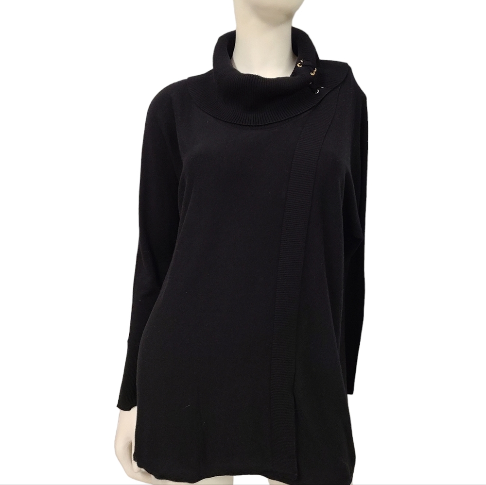 JM Collection Black Turleneck Sweater size Med